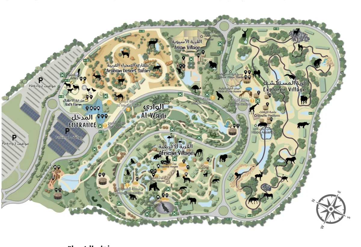 Карта сафари парка в Дубае